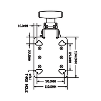 31-SPLFD100PU-0 MODULAR SOLUTIONS ALUMINUM CASTER<br>100MM SWIVEL PLATE W/LIFT FOOT